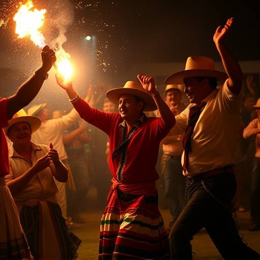 Gauchos celebrando una festividad tradicional