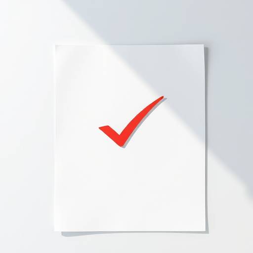 Hoja de papel con marca de verificaci&radic;&ge;n