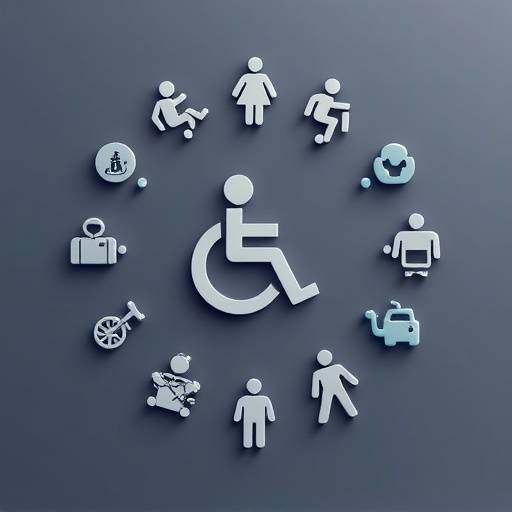 Icono de accesibilidad universal representando a personas con diferentes capacidades
