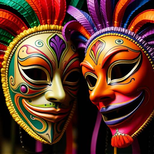 M&radic;&deg;scaras de carnaval coloridas