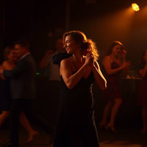 Pareja bailando tango apasionadamente